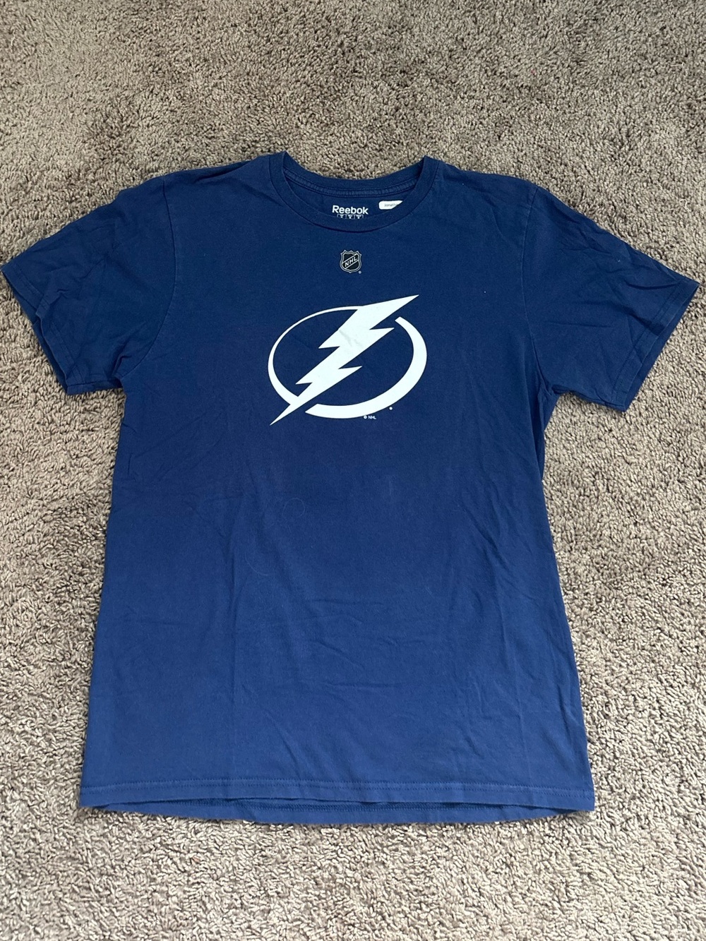 Reebok Navy Blue Tampa Lightning Logo Tee
